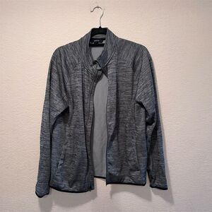 Women's Gray Fleece Jacket Size M Full-Zip Casual
